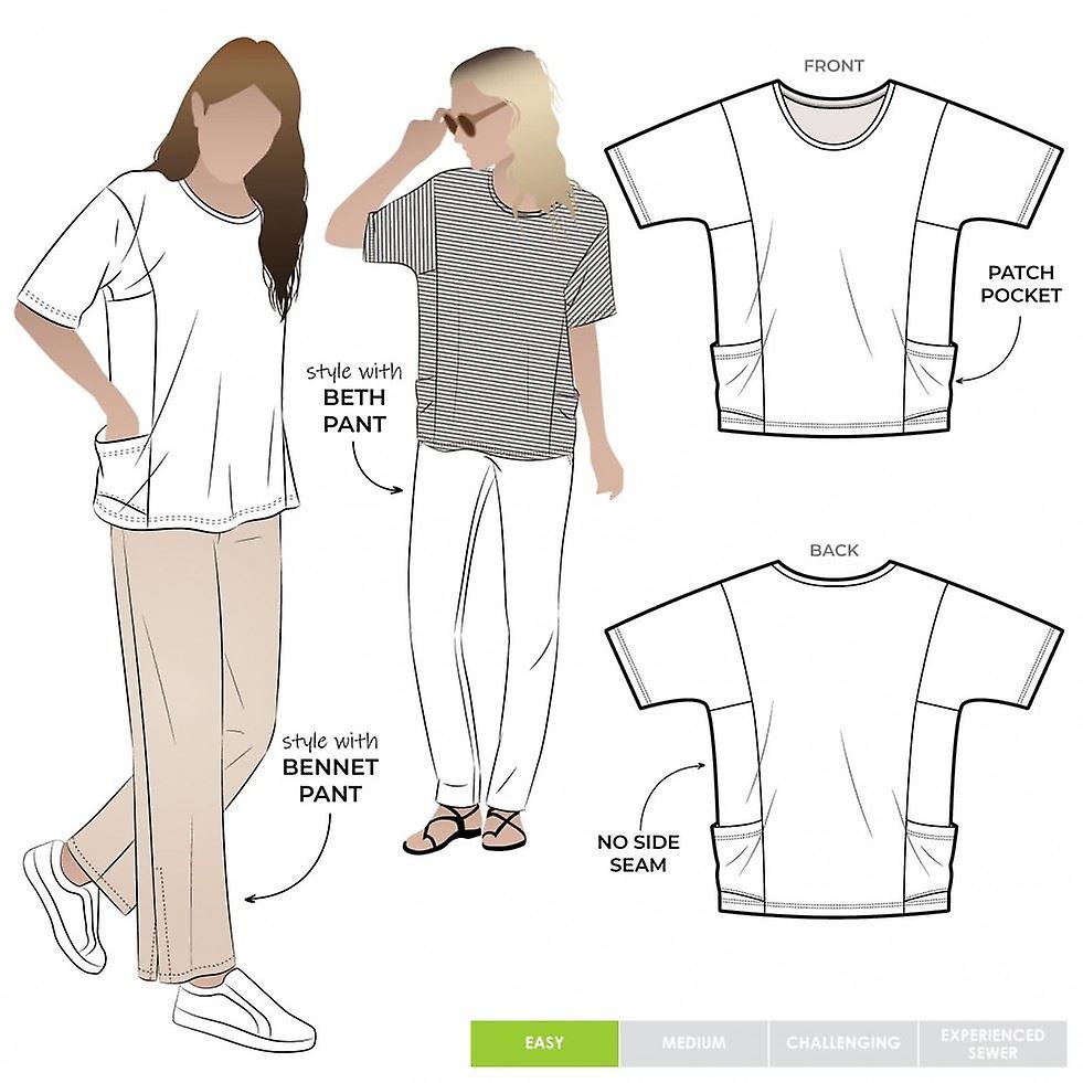 Style Arc Sewing Pattern Ada Knit Top Sizes 18-30