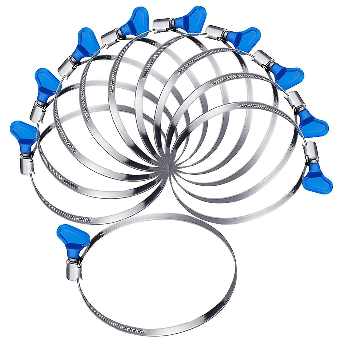 20 Pcs 4 Inch Key Hose Clamp Thumb Screw Key Adjustable Pipe Clamp Stainless Steel Dryer Vent Clamp