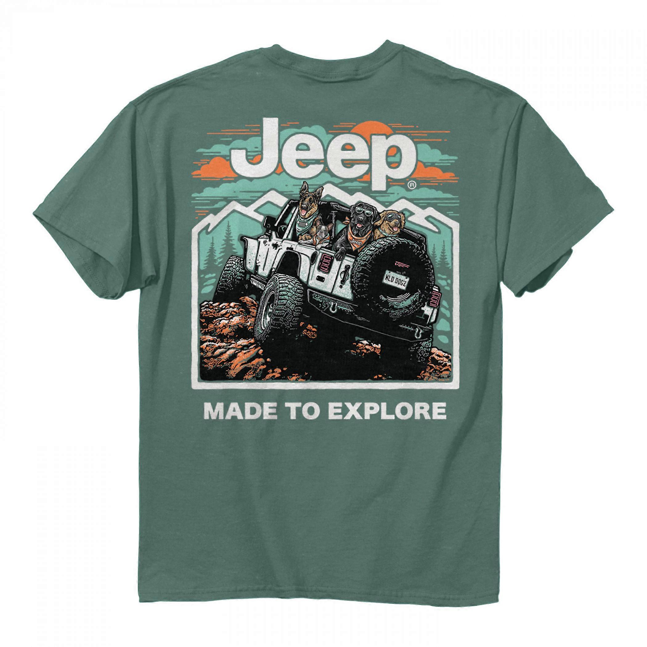 Jeep Made to Explore Front and Back Print Pigment Dyed T-Shirt