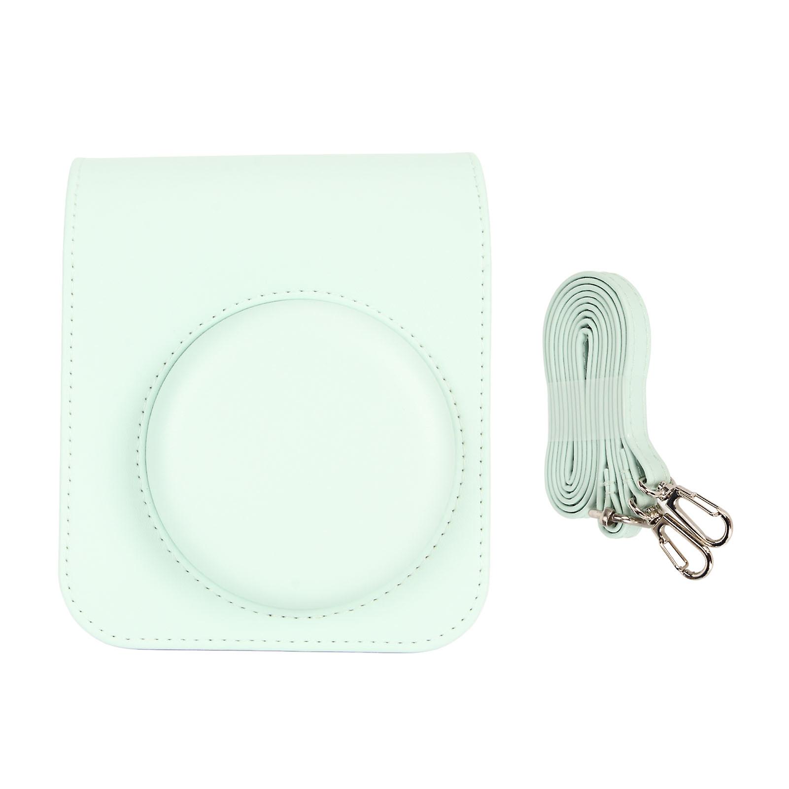 Camera Case PU Leather Protective Camera Cover Bag with Adjustable Shoulder Strap for Fuji Instax Mini 12 Green