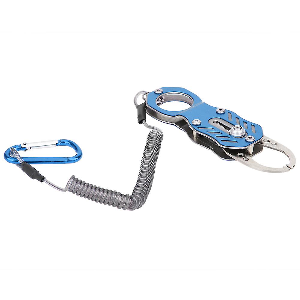 Mini Portable Aluminum Alloy Fishing Grip with Anti-lost Rope Clip (Charm Blue)