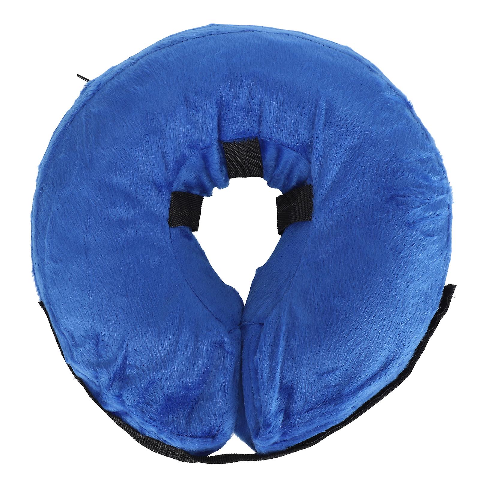 Pet Dog Collars Comfortable Inflatable Protective Collar Soft Dog Cat Neck ProtectorBlue L