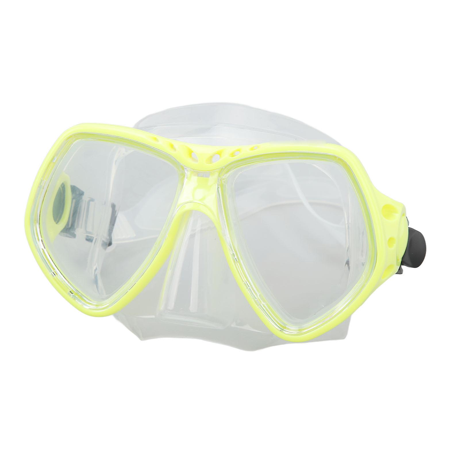 Lunettes de natation de plongée jaune sangle réglable en verre trempé 236g