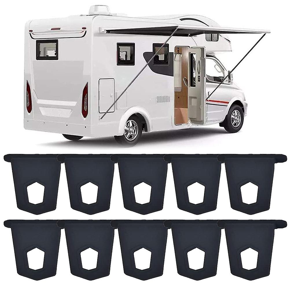 10pcs屋外RVオーニングハンガーRVオーニングフックS字型フックキットキャンプキャンピングカーテントレールフックキャンピングカーアクセサリー