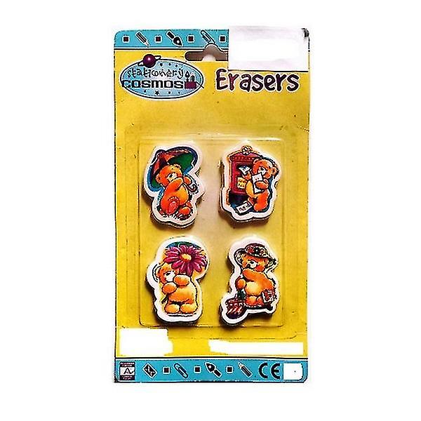 Stationery Cosmos Teddy Bear Erasers (Pack of 4)