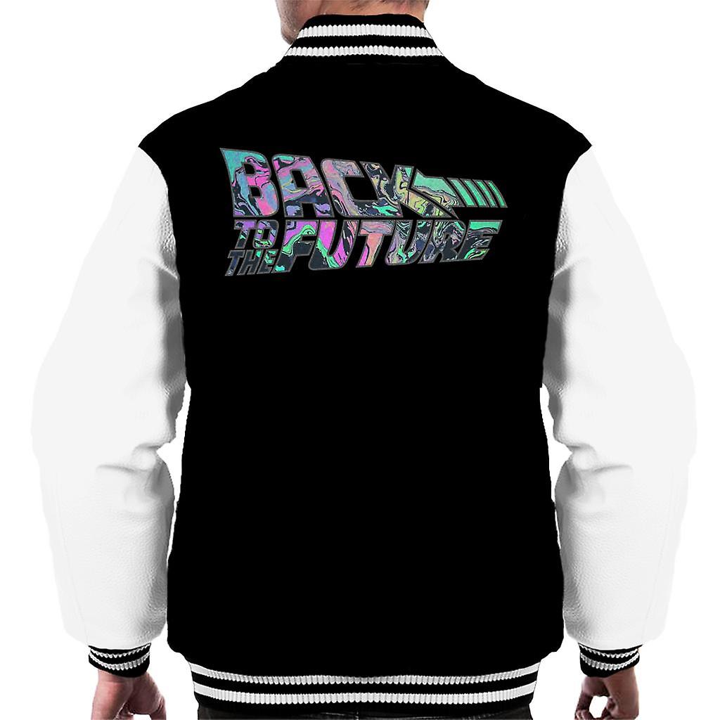 Back to the Future Psychedelic Marble Logo Men's Varsity Jacket