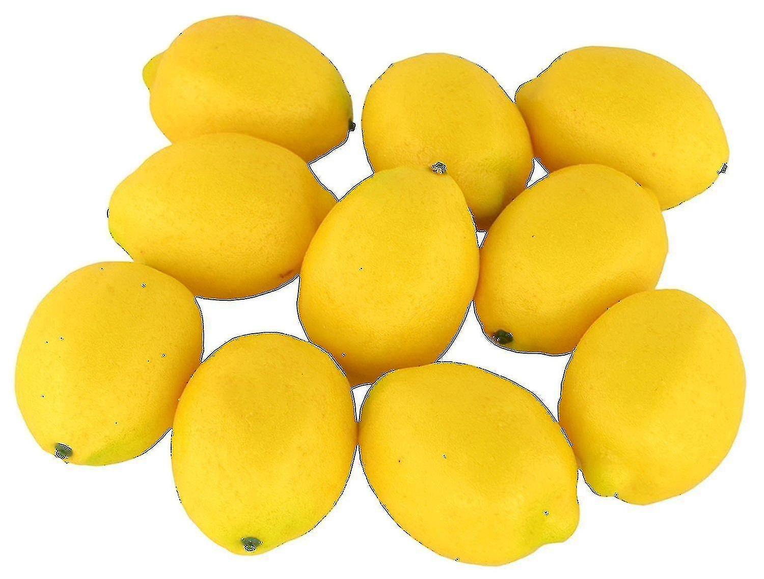 8stk kunstig citron naturtro simulering falsk frugt gul