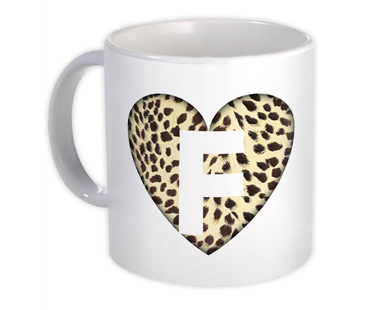 هدية القدح: مونوغرام حرف F الفهد