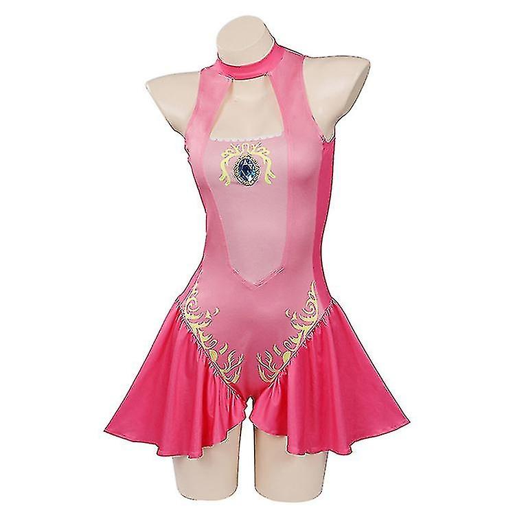 Mario Princess Peach Maillot de bain pour filles Une pice Maillot de bain Retour Zipper Anime X