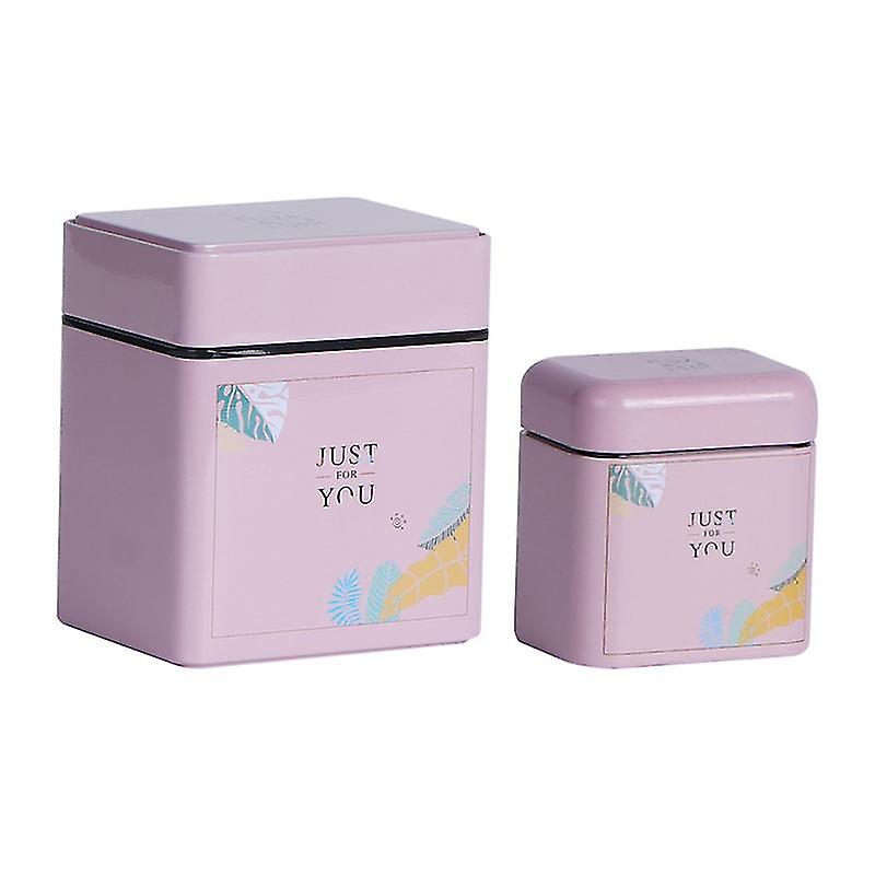2pcs Tinplate Tea Jar