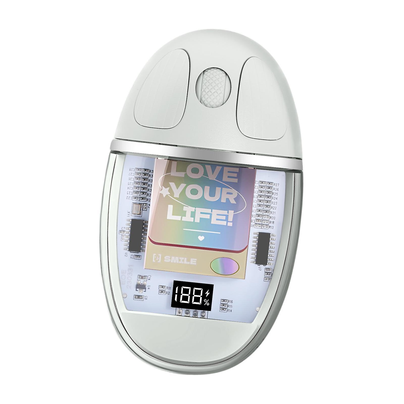 Wireless Mouse Full Transparent Silent Mouse for Tablet Laptop PC Gray