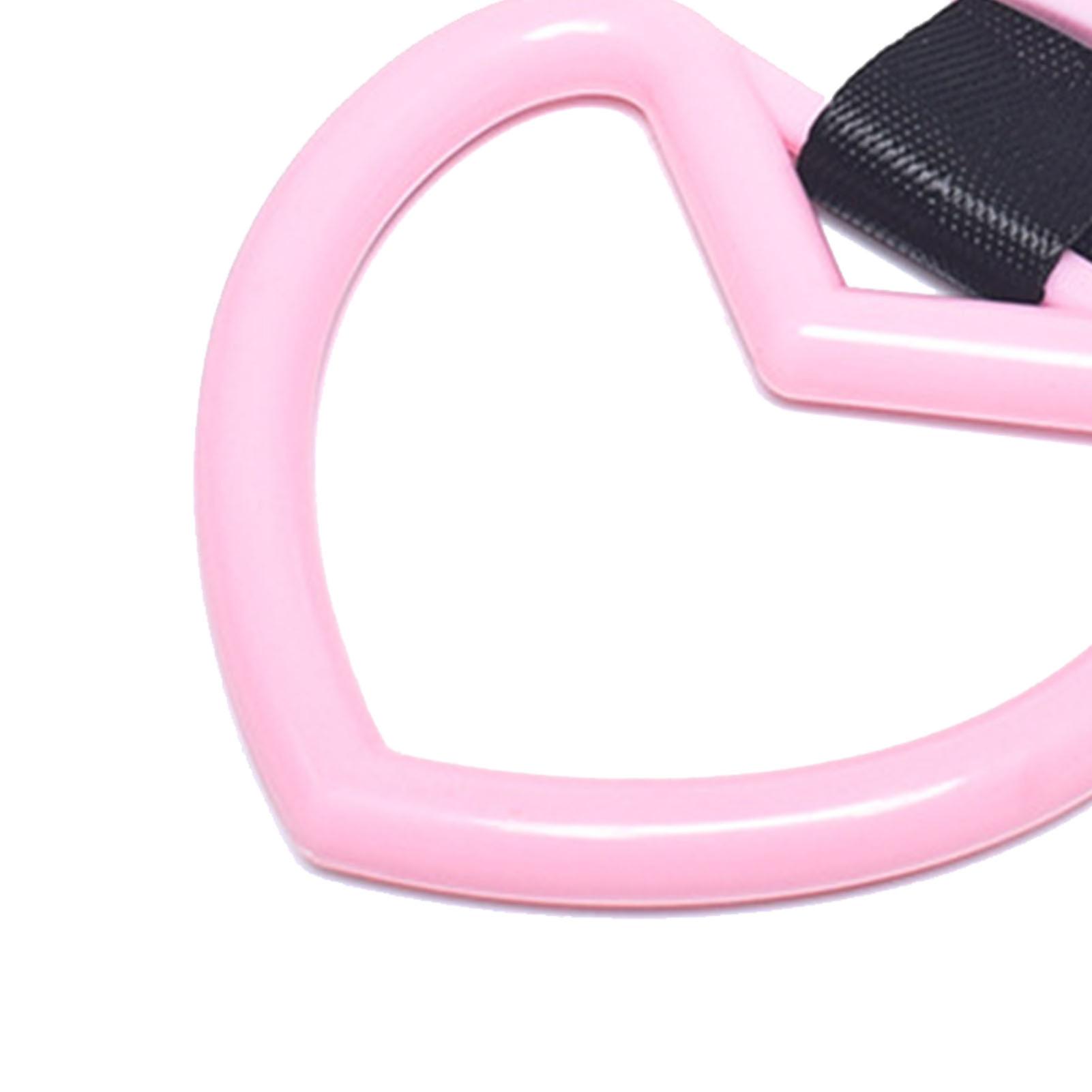 Heart Shape Car Handle Strap, Universal Heavy Duty Plastic Decorative Warning Ring for Rear Bumper Pink
