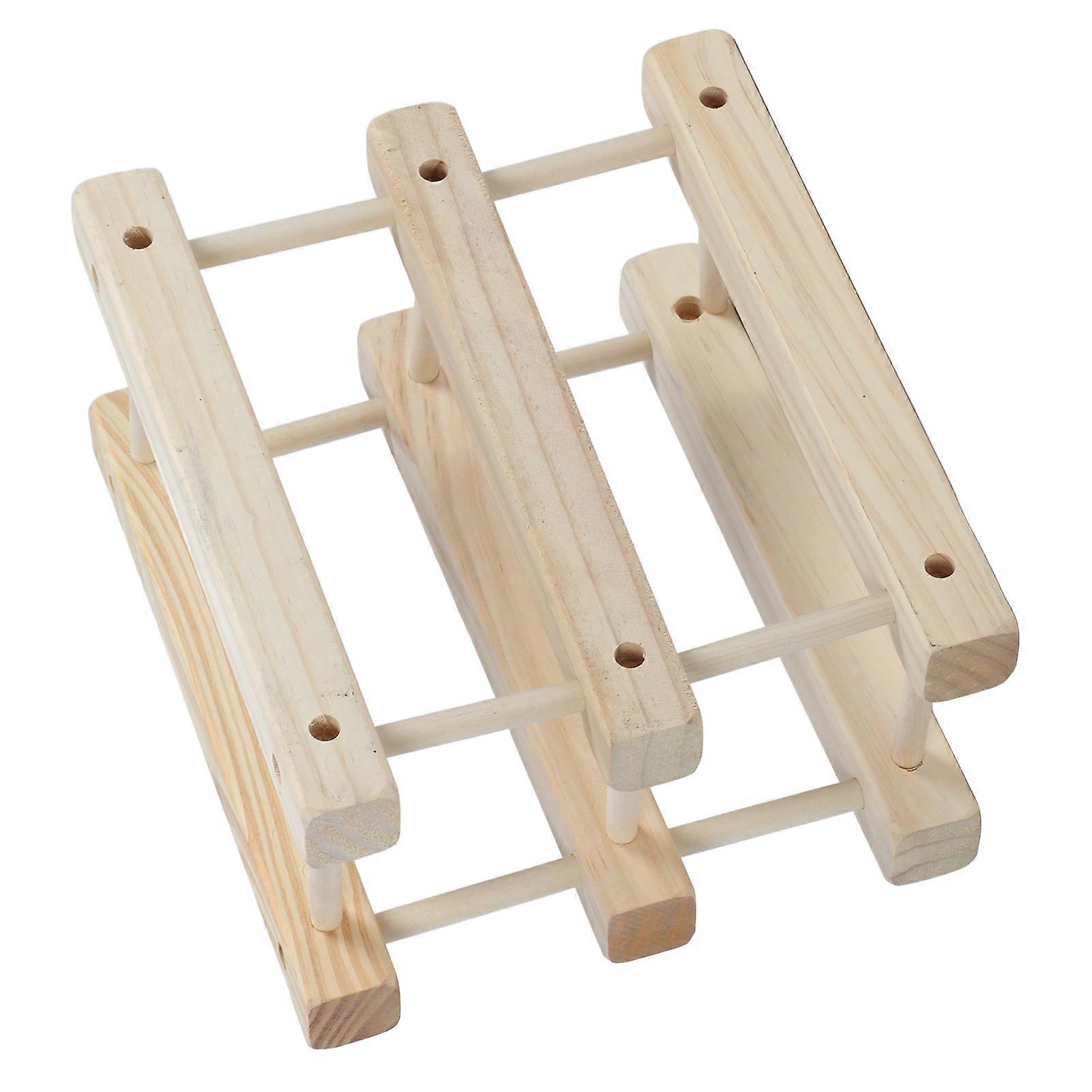 Wine Rack Wood Stackable Modular Wine Rack Wine Holder Free Standing For Kitchen Bar Countertop 6 Bottle 