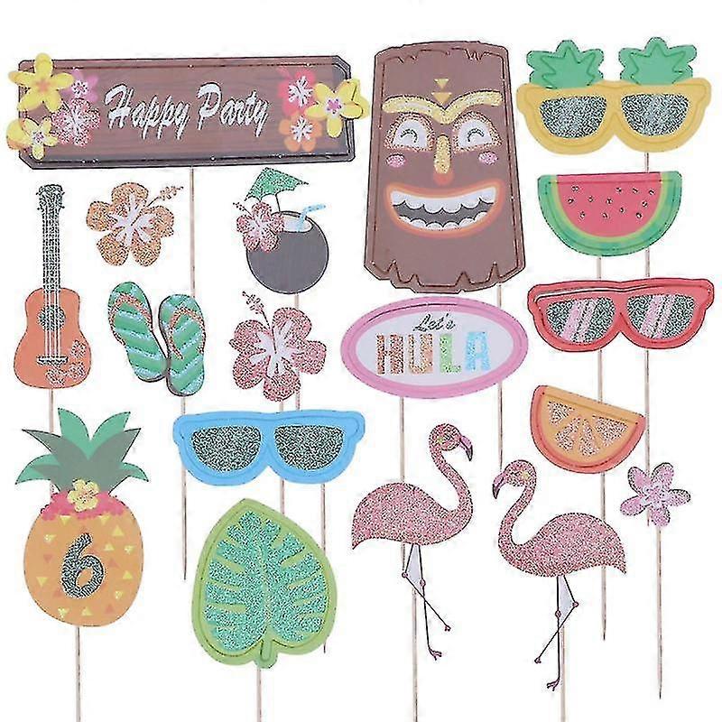 18pcs cake decorations , Hawaii Birthday Toppers