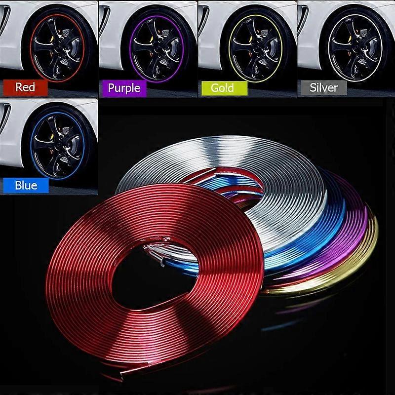 8M Car Stickers Car Vehicle Color Wheel Edge Rims Protectors Decor Strip Tire Guard Line Rubber Moulding Trim Tire Protection