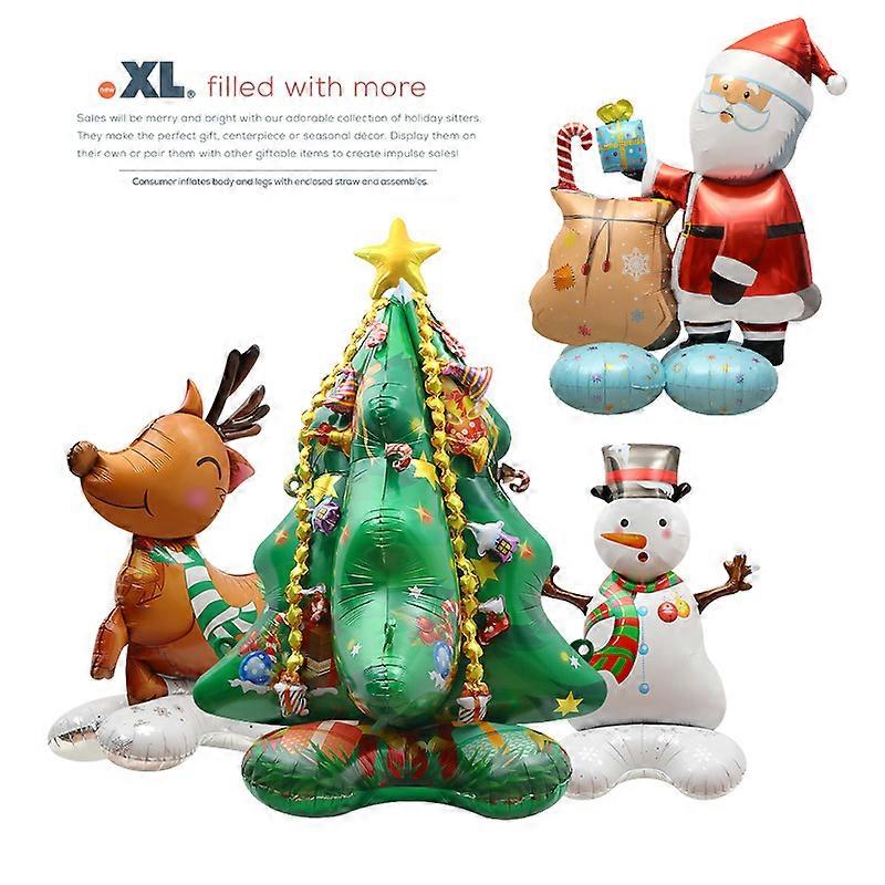Christmas 4D Snowman Foil Balloon,4pcs