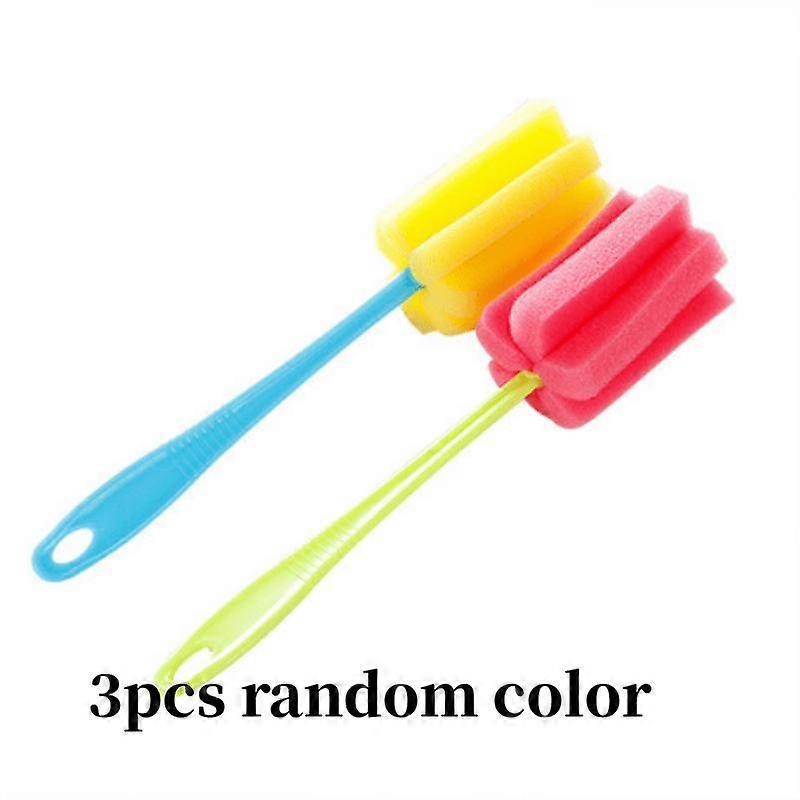 3-Piece Kitchen Cleaning Set - Soft Sponges, Sturdy Brushes, and More for Sparkling Wineglasses, Delicate Bottles, Coffee and Tea Mugs - Assorted Rand