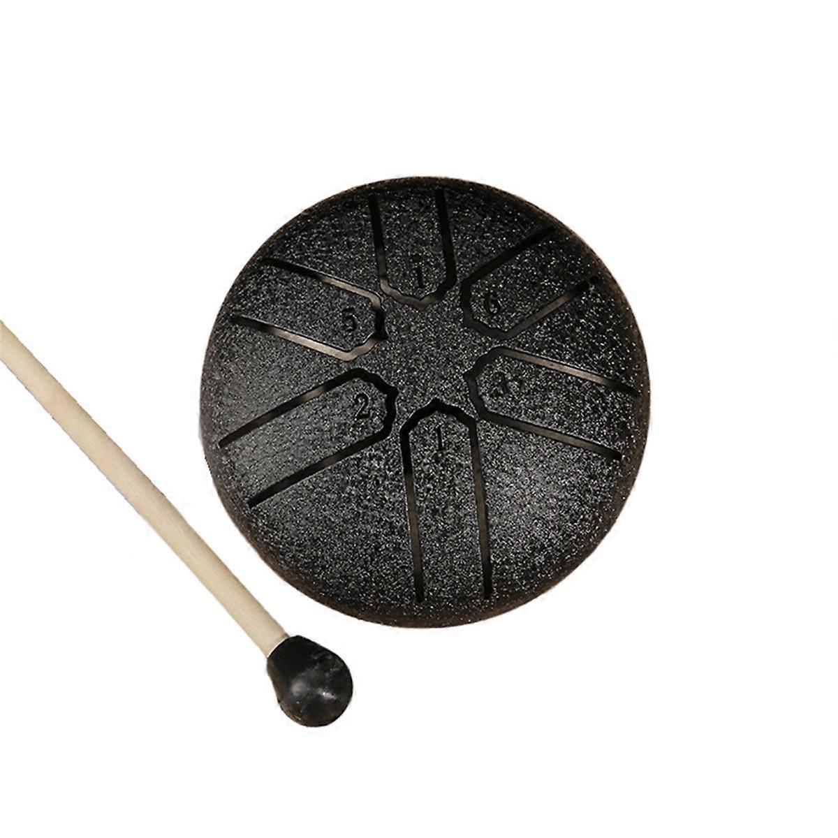 3 Inch 6-Tone Steel Tongue Drum Mini Hand Pan Drums with Drumsticks Percussion Musical Instruments Drum Accessories C