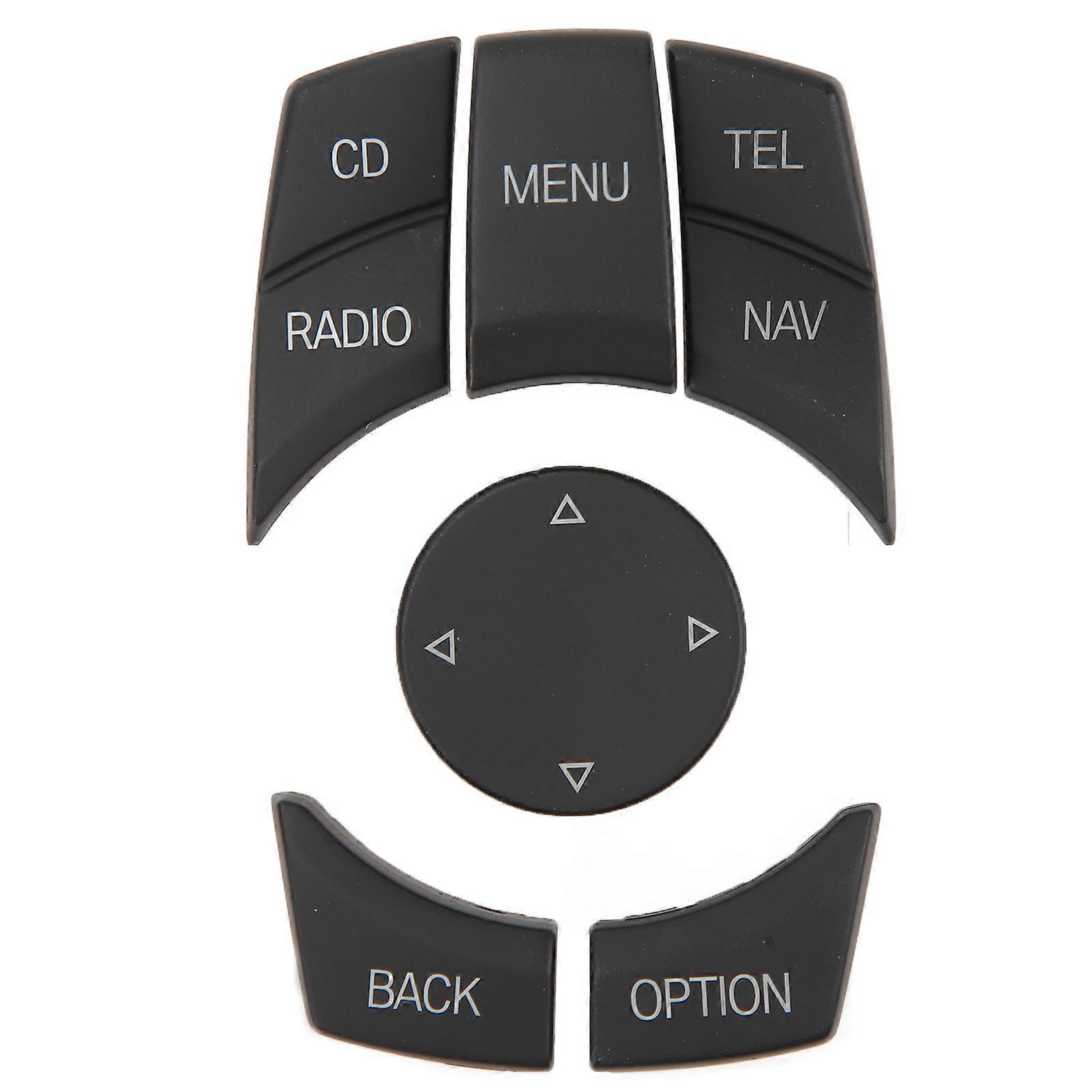 Center Console Multimedia Control Button Knob Kit Anti Scratch Stylish Multimedia Button Cover Trim Replacement for 1 3 5 Series Matte Black