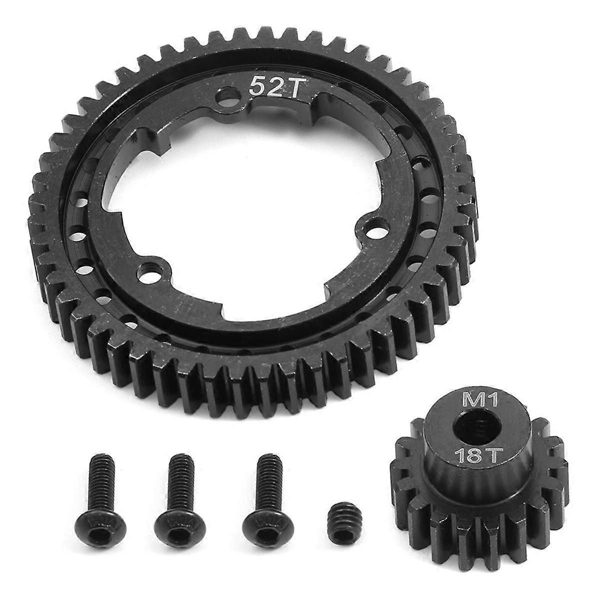 RC Car Mod Hardened Spur Gear Kit for 1/5 1/7 XO-1 1/10 1/10 E- 2.0V XL 52T+18T