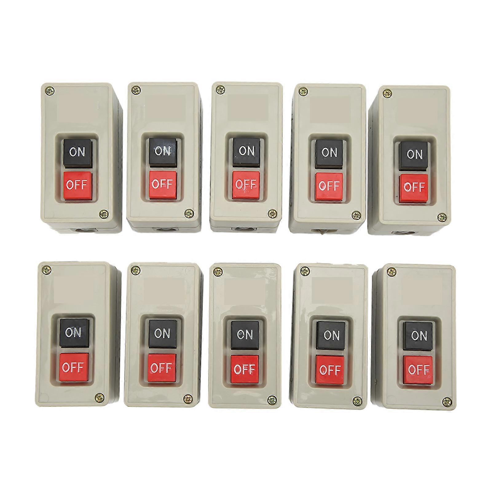 10pcs 3 Phase Motor Switch 2 Position Self Reset Power Press Button Switch for Distribution Boxes 380V 30A
