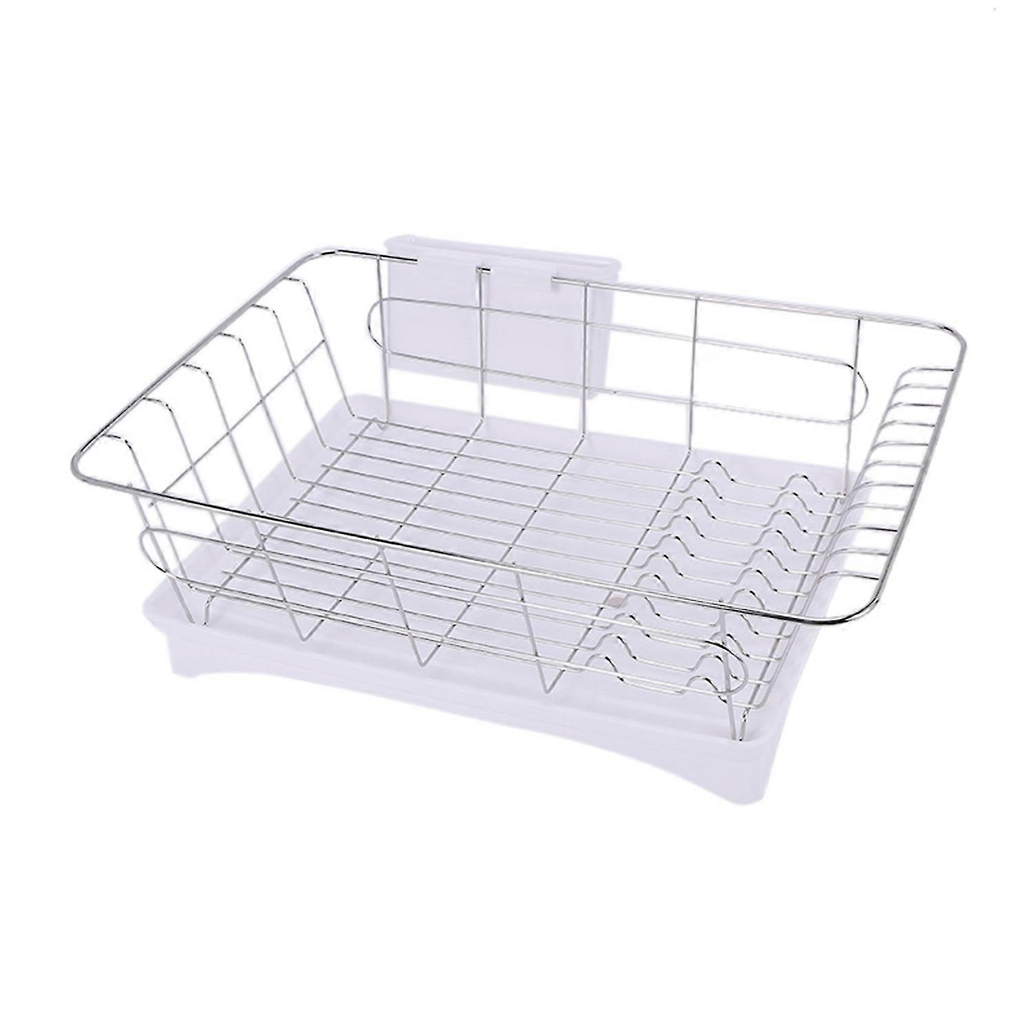 Stainless Steel Dish Drainer Drying Rack With 3-Piece Set Removable Rust Proof Utensil Holde For Kit