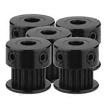 5 Stück 6 mm Breite 2GT Aluminium-Zahnriemenscheibe, 20 Zähne, für 3D-Drucker (5 mm Bohrung)