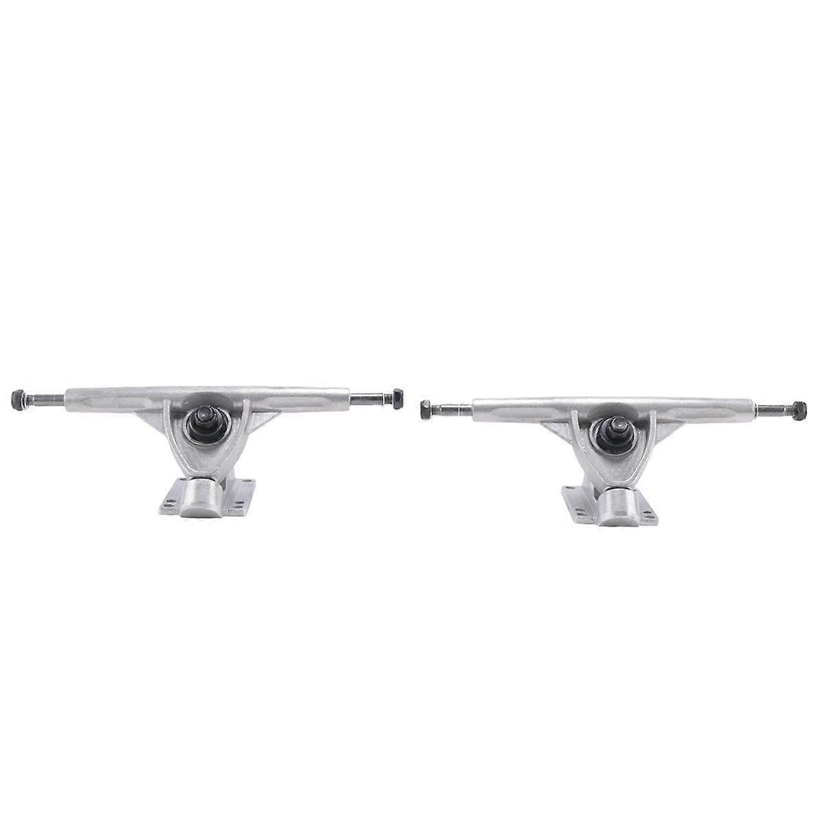7Inch LongBoard Trucks Skateboard Truck for Flat-Plate Bridge Aluminum Universal Longboard Skate Board Bracket,Silver
