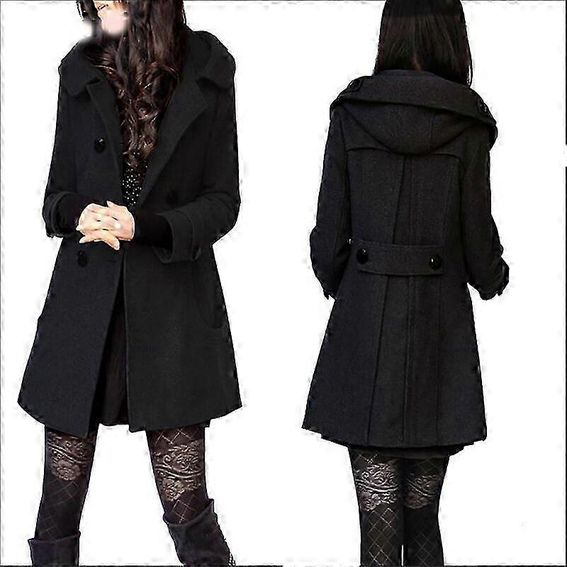 Casacos longos com capuz para mulheres jaquetas e casacos de algodão de inverno com caxemira Casual Slim Plus Size Wool Blends-Yvan