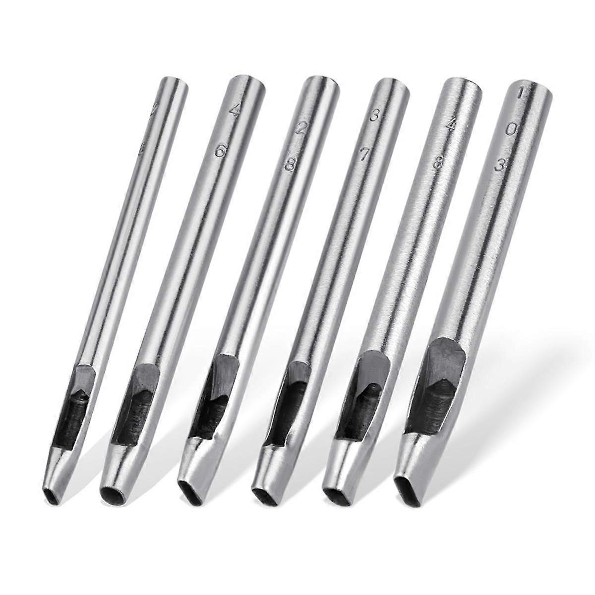 6 Sizes Oval Hole Punch for Leather 6mm-10mm Hollow Leather Crafting Hand Punching Tool Kit for Lea
