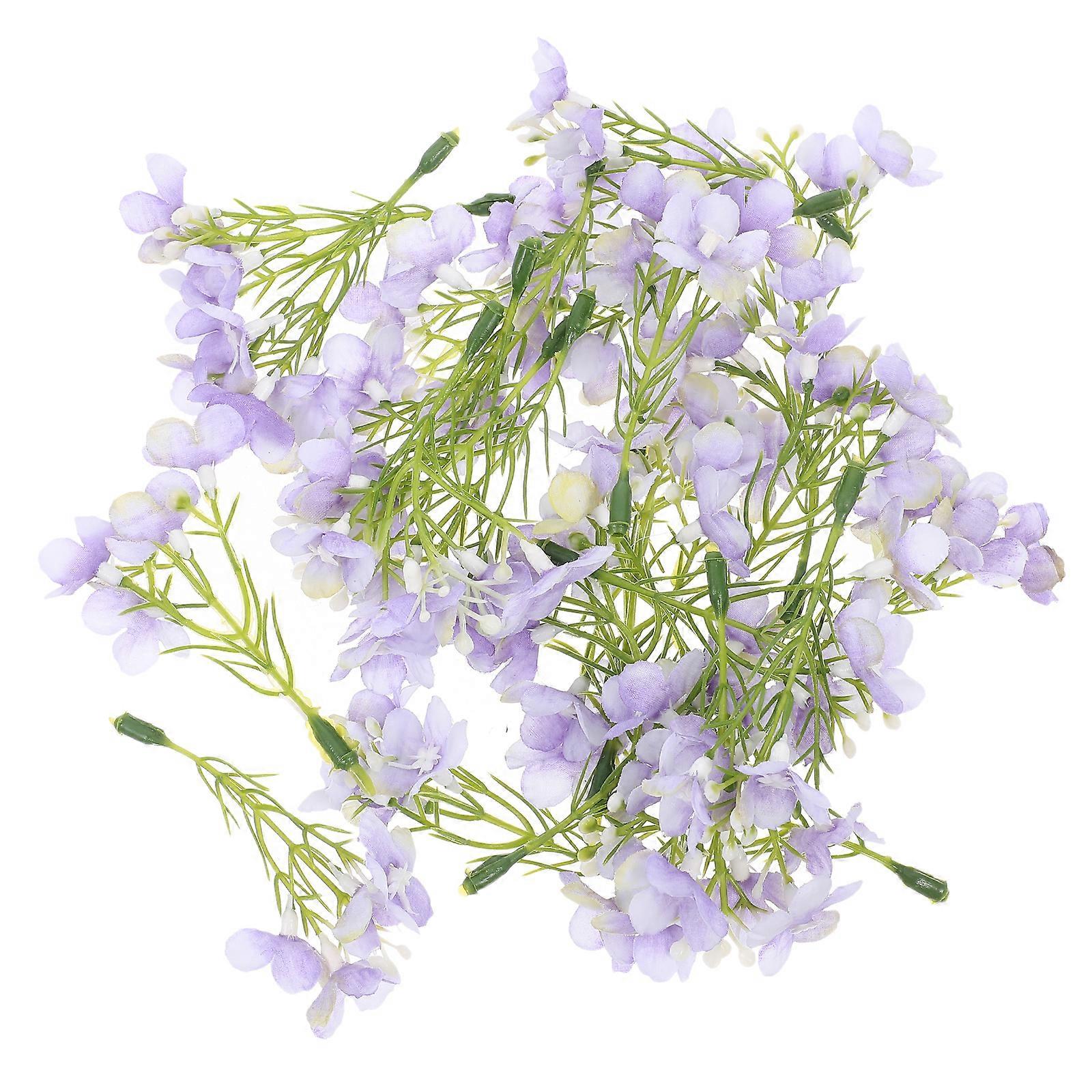 20pcs Artificial Hydrangea Picks Realistic Silk Small Hydrangea Flowers Picks for DIY