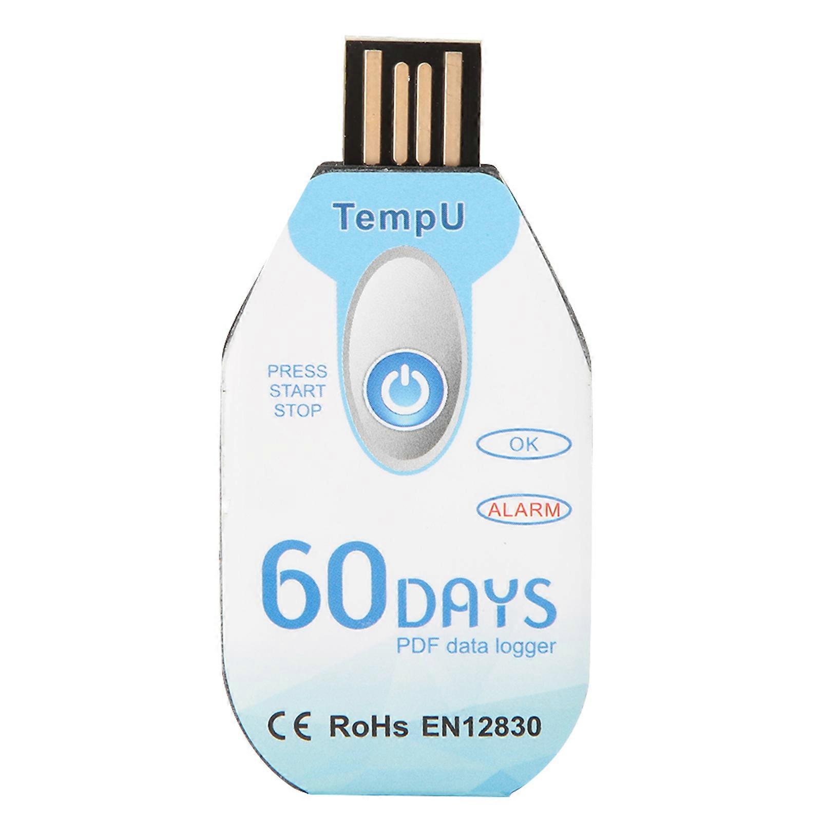 Temperature Data Logger Single Use PDF Report USB Port 10000 Points YEMAA