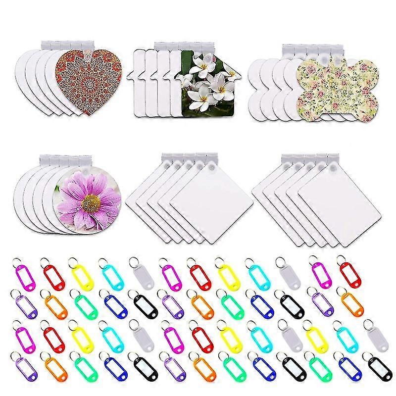 Sublimation Blanks Keychains Bulk Keychains Ornament Set For Diy Crafts Making