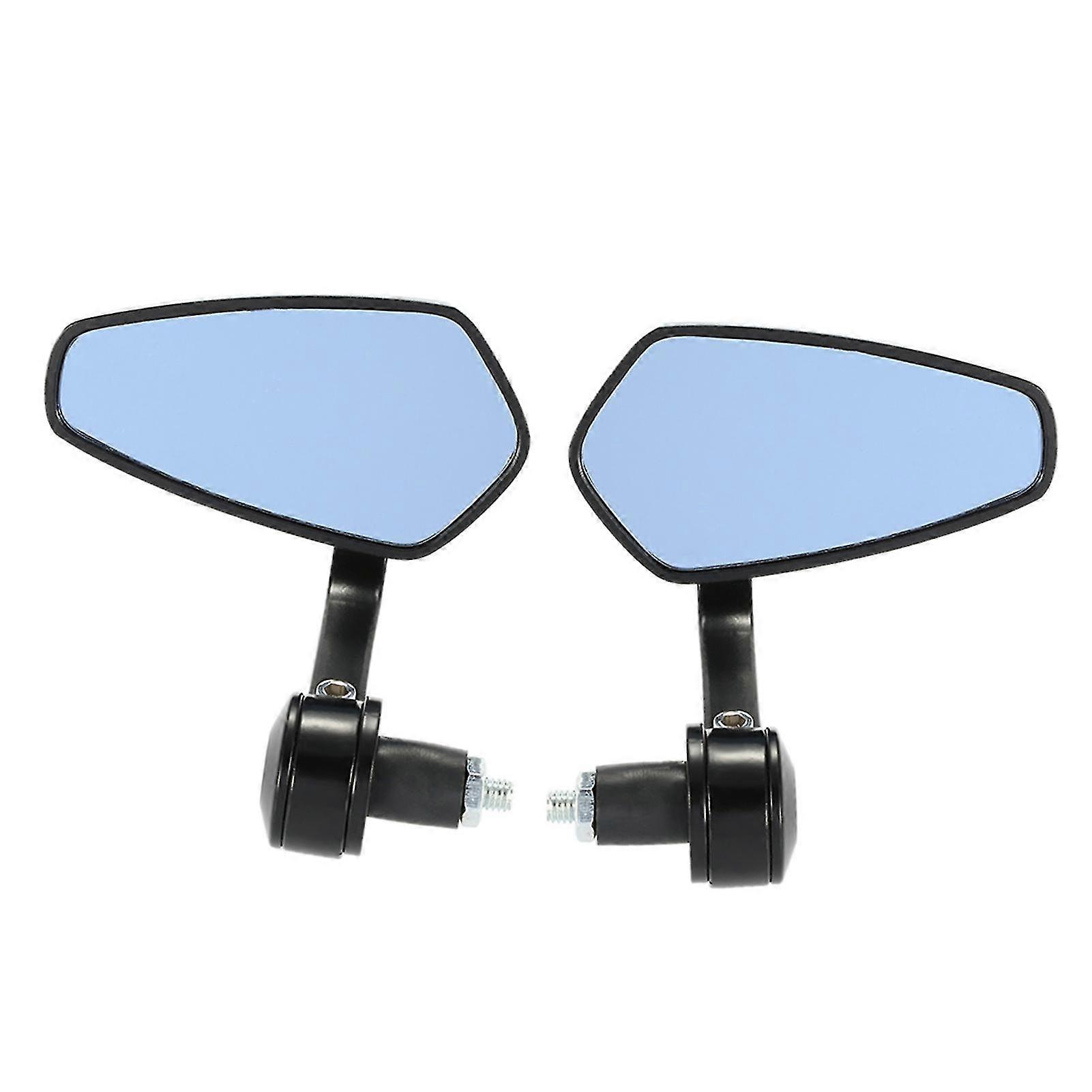 Black Pair Of Motorcycle End Bar Rearview Mirror Universal 7/8" Handle Bar 360swivel & Angle Adjustable Side View Mirrors