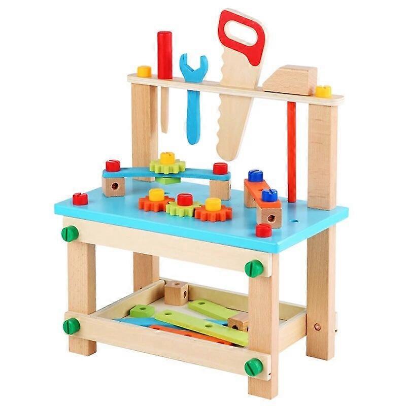 Wooden Pretend Toy Children Versatile Assembly Building Block Simulation Disassembly Tool Desk Chair Screw Nut Toy