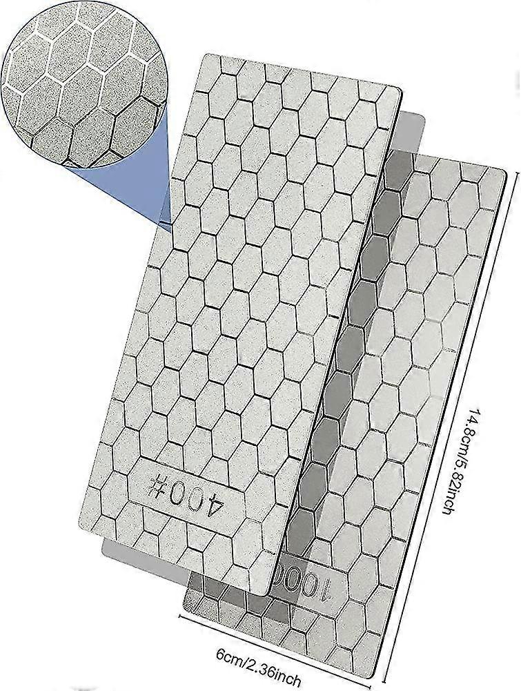 2pcs Diamond Sharpening Stone, Crday Knife Sharpener Stone Whetstone Honeycomb Surface