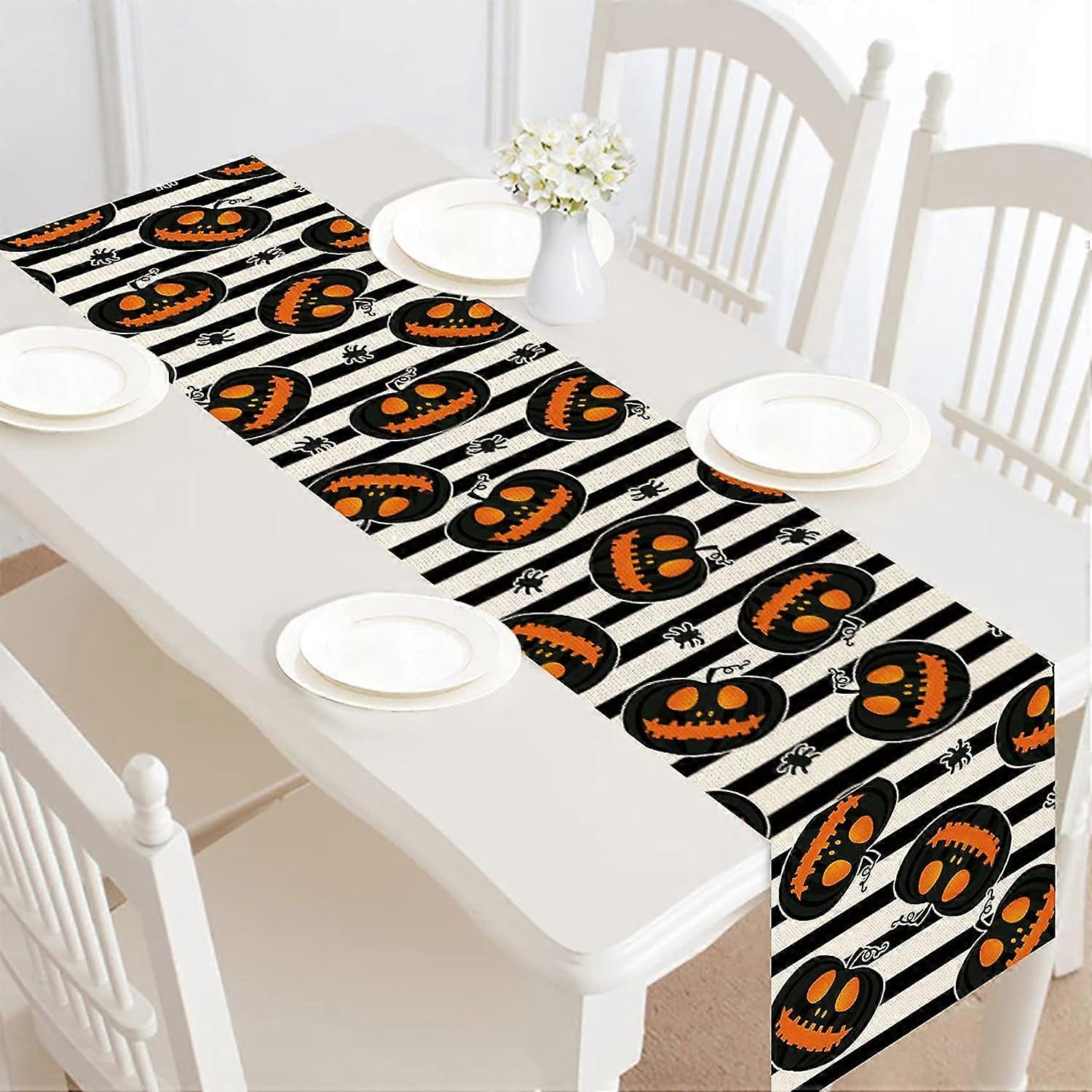 Halloween Table Runner Halloween Table Decorations Table Runners Pumpkin Lantern