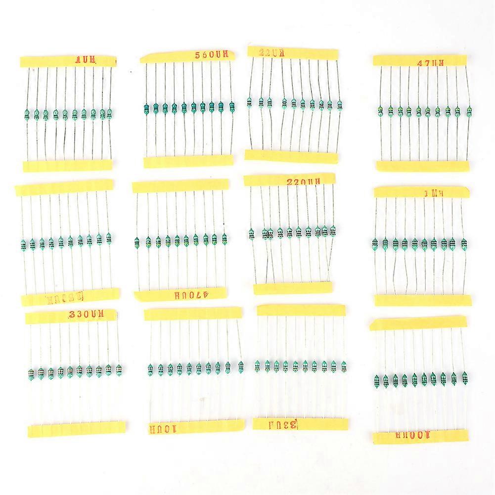 120 Stück Induktivitätssatz 1/4W Farbring 12 Arten Induktivität 1UH ~ 1MH