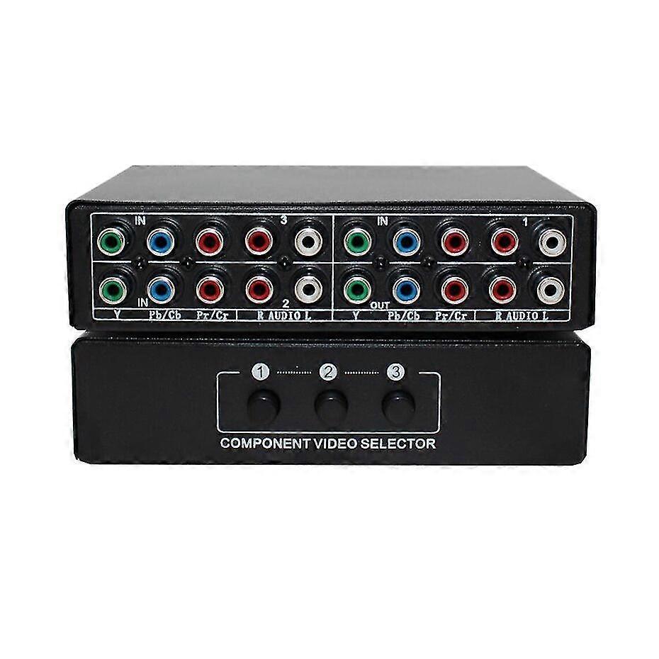 Rgb component switch selector 5 rca 3-way ypbpr cable component switch switcher for ps2 wii xbox dvd player tv