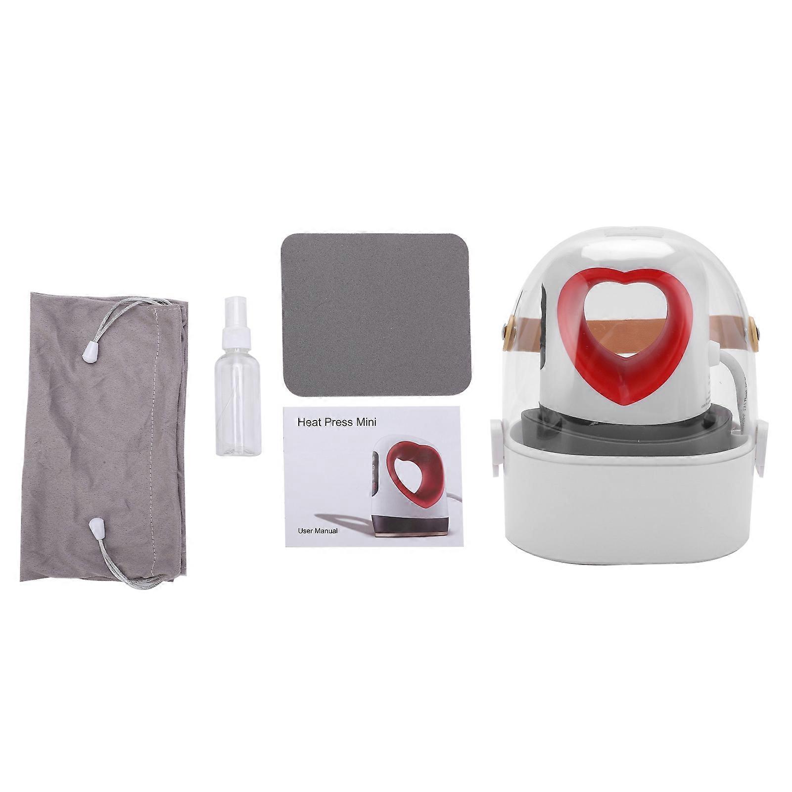 Mini Heat Press Portable Lightweight Red Pressing Machine for Shoes Hats Heating TransferUK Plug 220V