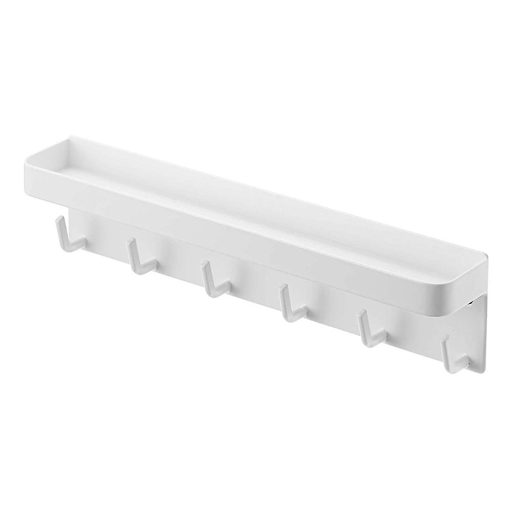 Magnetic Key Rack with Tray Key Hook Shelf No Punch Living Room Bathroom Self-Adhesive Storage Rack