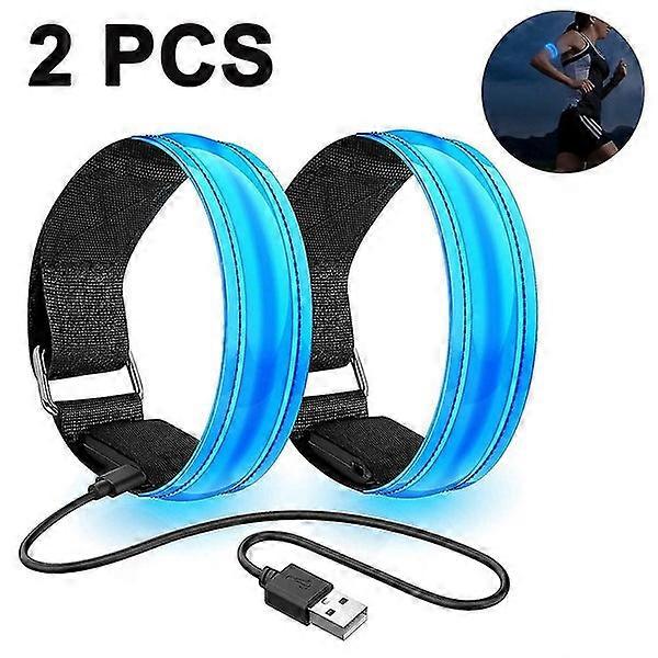 2 Pack Running Light For Runners Rechargeable Led Armband Reflective