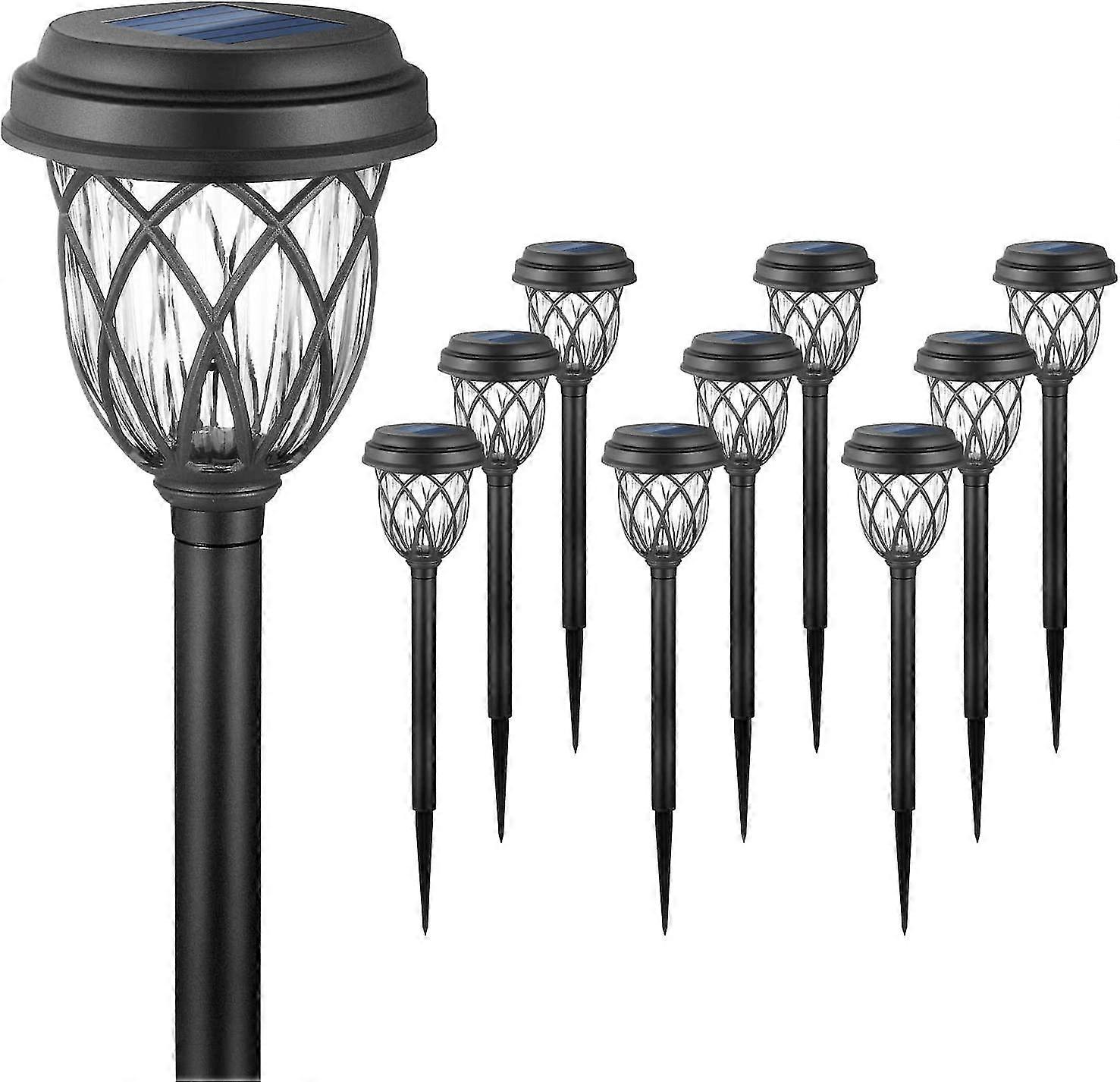 10 Pack Utendørs Pathway Solar Lights