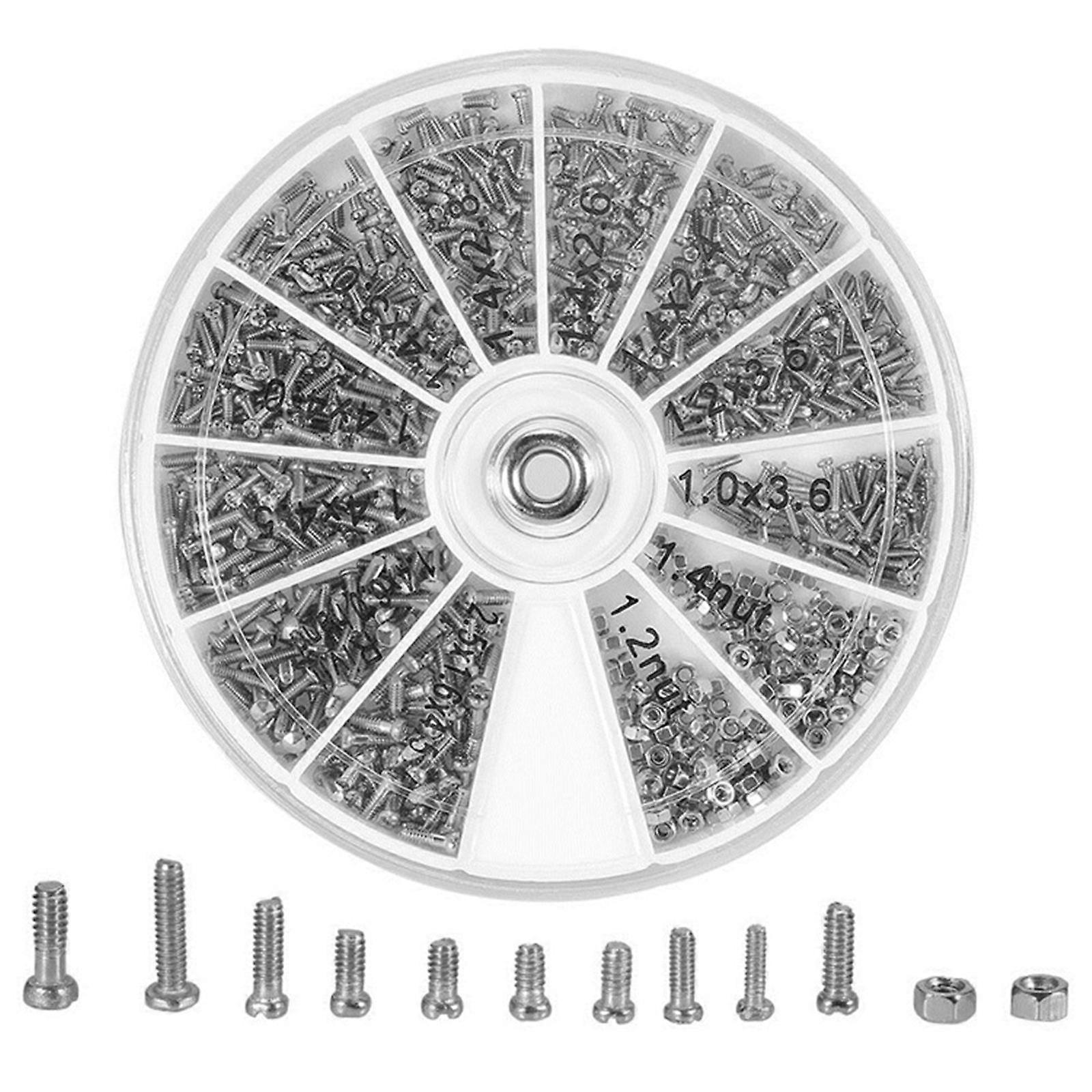 600PCS Micro Screws Repair Tool Set Assorted Tiny Clock Watch Eye Glasses Screws