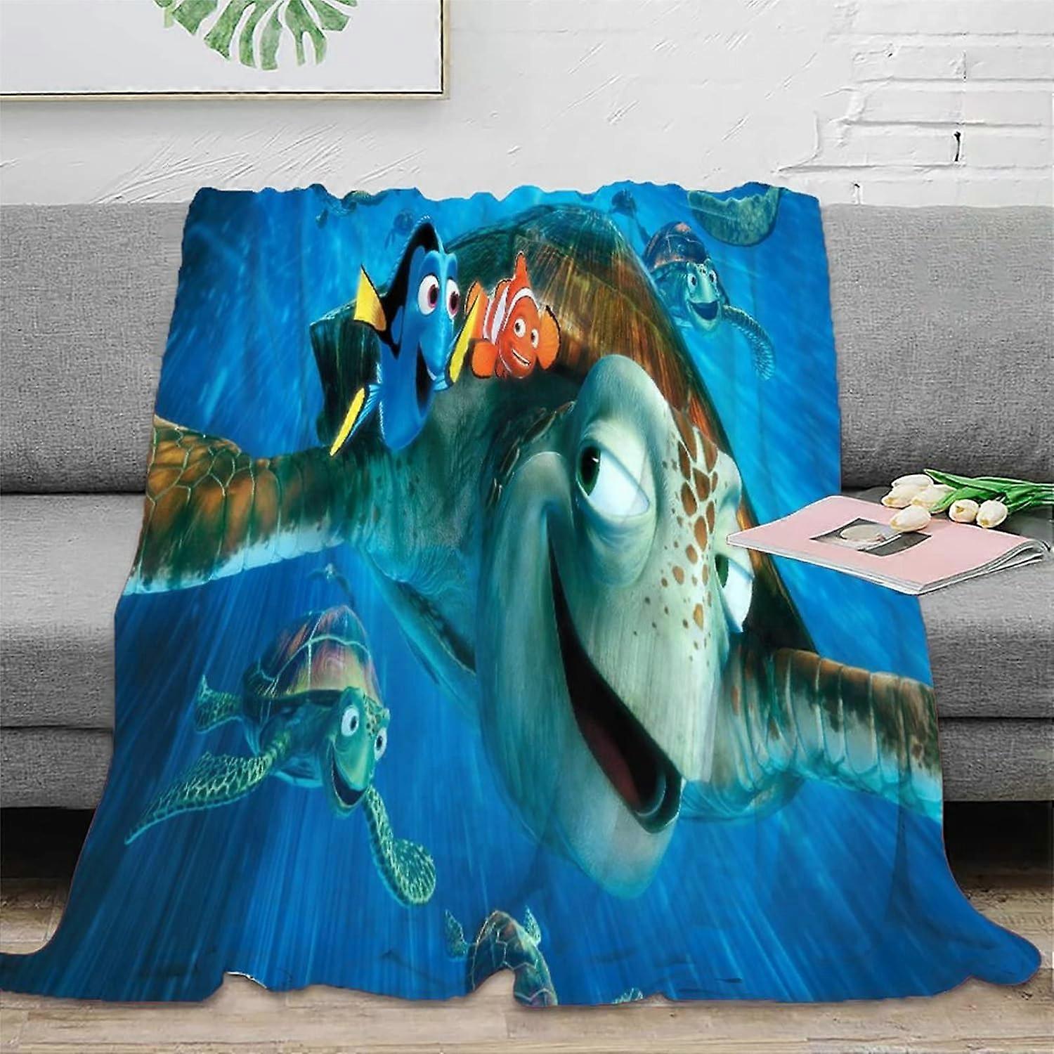 Adult Blanket3D Finding Dory Print Flannel Blanket Spring Warm Blanket Throw Fluffy Throws Blankets Microfiber Soft Comfortable Digital Printing Plush