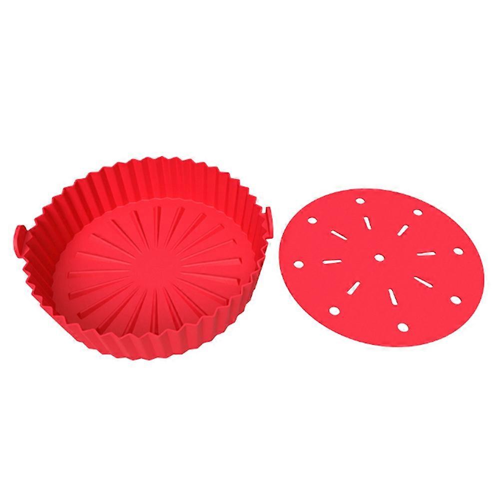 Silicone Air Fryer Basket, Food Safe Air Fryers Oven Accessories with Spacer Pads, Reusable Fits 5.