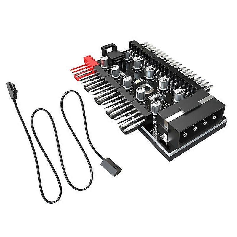 Motherboard 1 to 10 PWM Cooler Fan HUB Splitter Extension 4Pin Sata-/4D Connect