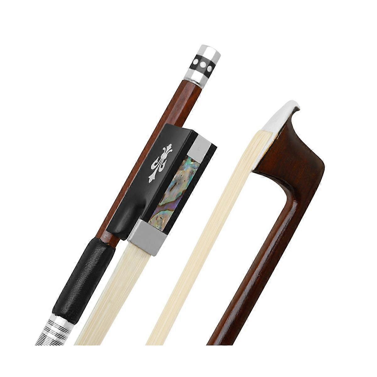 QA-21 Geigenbogen 4/4 Grünes Sandelholz Reines Schachtelhalm Geschnitzt Plus Line Silber Lammfell Handauflage Bo