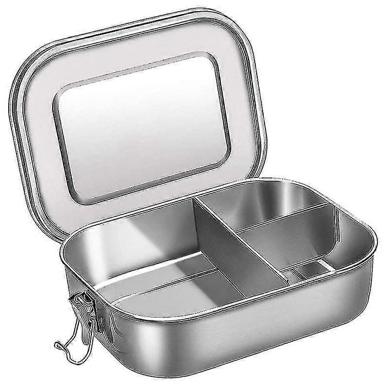 Bento Box Lunch Container Stainless Steel 3-compartment Bento Lunch Box For Sandwich And Two Sides Food Container