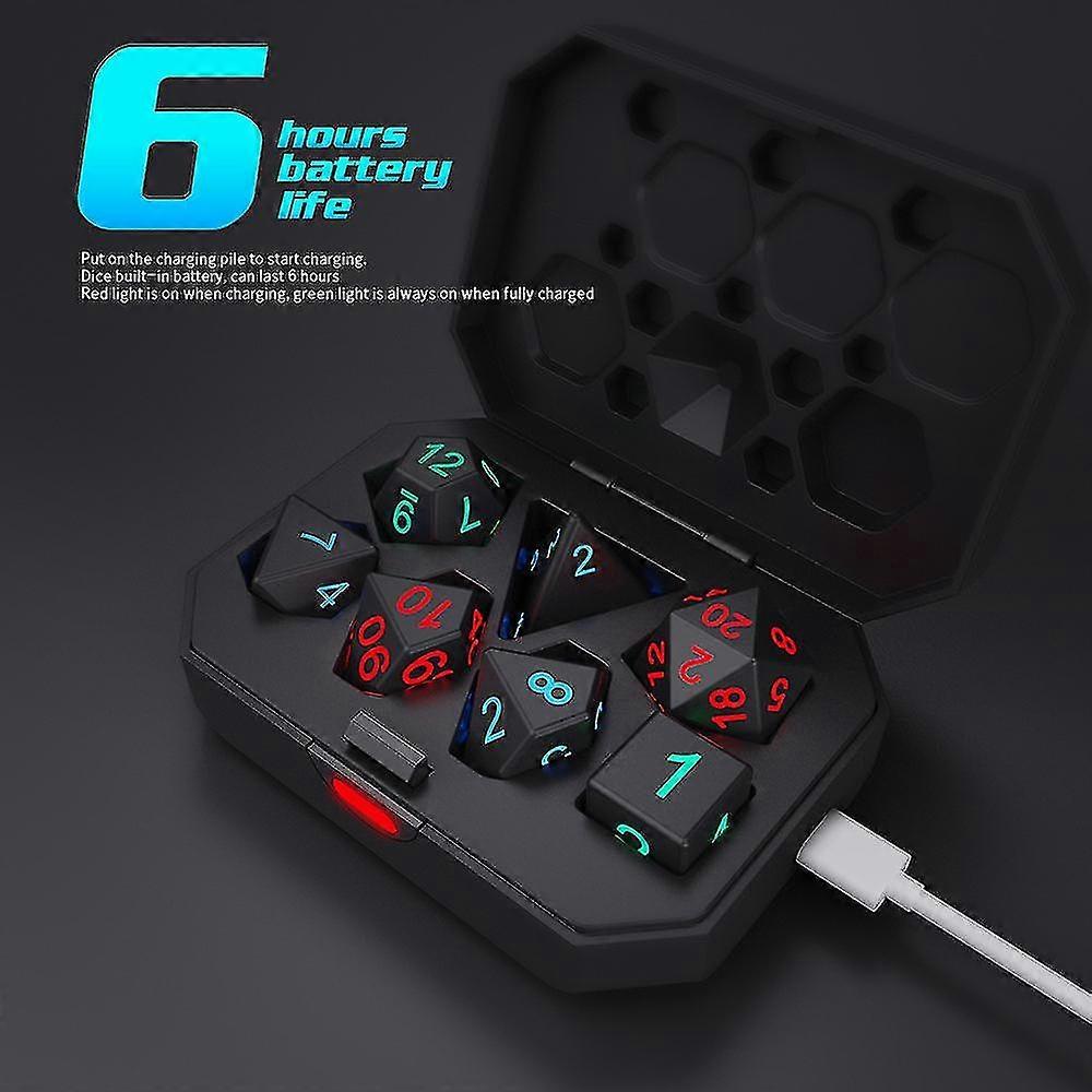 7pcs/set The Electronic Dice Glow Led Dices Magic Trick Pixels Dnd Board Role Playing Game Mtg Table Games